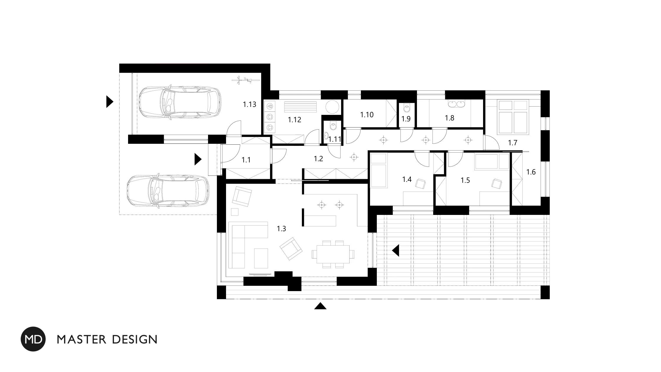 Low energy bungalow with a flat roof rackDěhylov u Ostravy - visualisation4 Low energy bungalow with a flat roof rackDěhylov u Ostravy - visualisation4