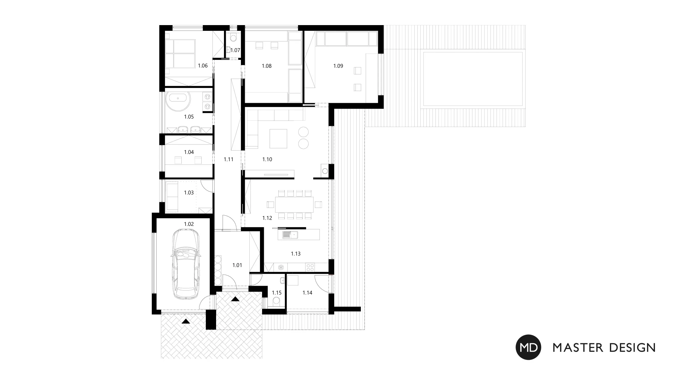 Luxury bungalow with increased living roomOsnice - visualisation5 Luxury bungalow with increased living roomOsnice - visualisation5