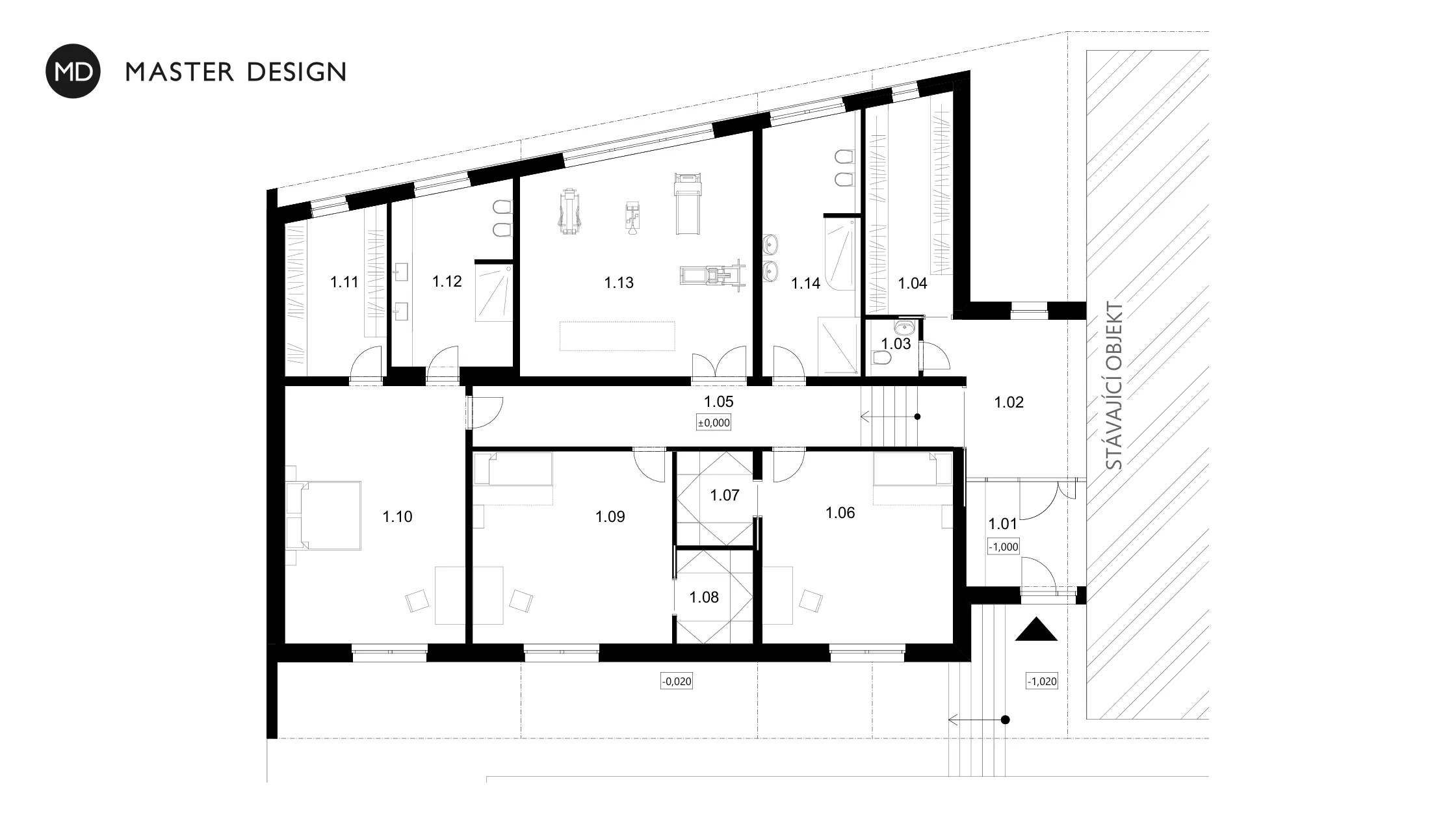 Extension of the family house with stone facingStatenice u Prahy - visualisation5 Extension of the family house with stone facingStatenice u Prahy - visualisation5