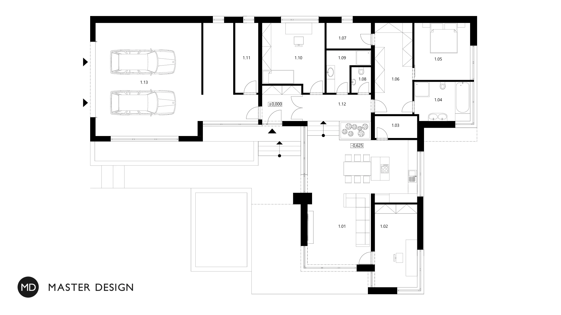 Luxury low energy bungalow with garageČernošice - visualisation5 Luxury low energy bungalow with garageČernošice - visualisation5