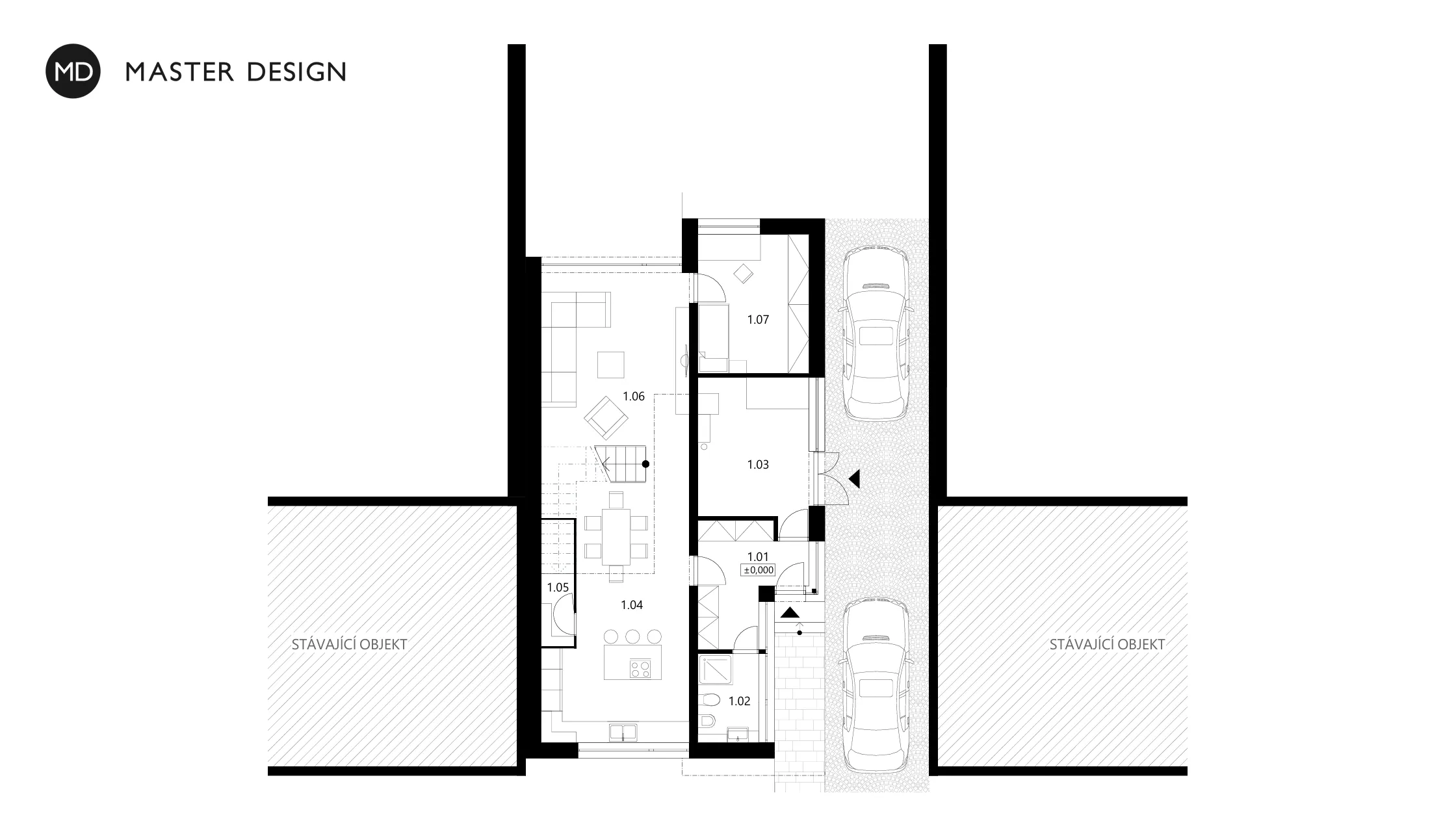 Low-energy terraced houseHorní Počernice - visualisation6 Low-energy terraced houseHorní Počernice - visualisation6