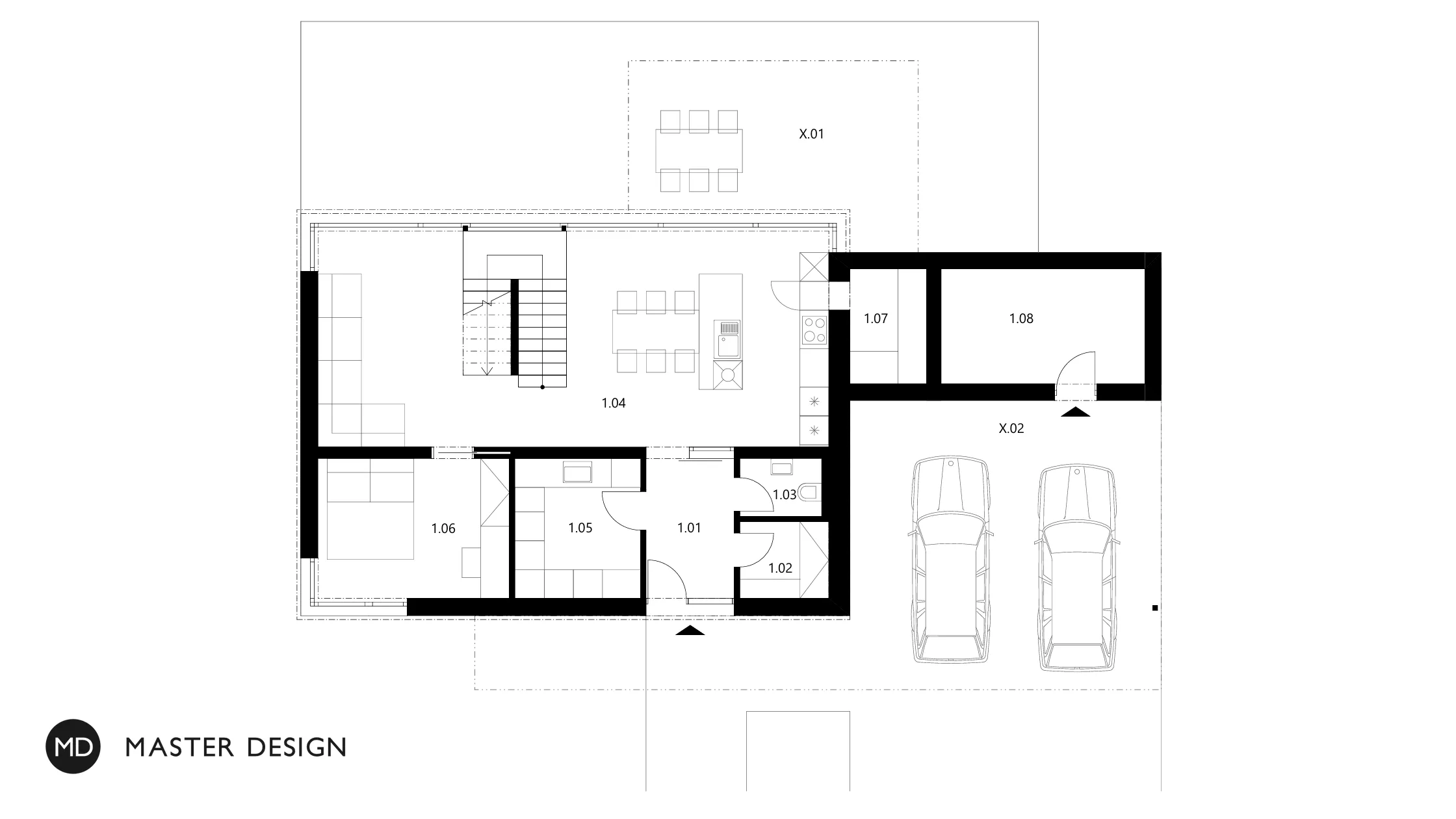 Family House with a Facade Made of Brick StripsRoztoky u Prahy - visualisation3 Family House with a Facade Made of Brick StripsRoztoky u Prahy - visualisation3