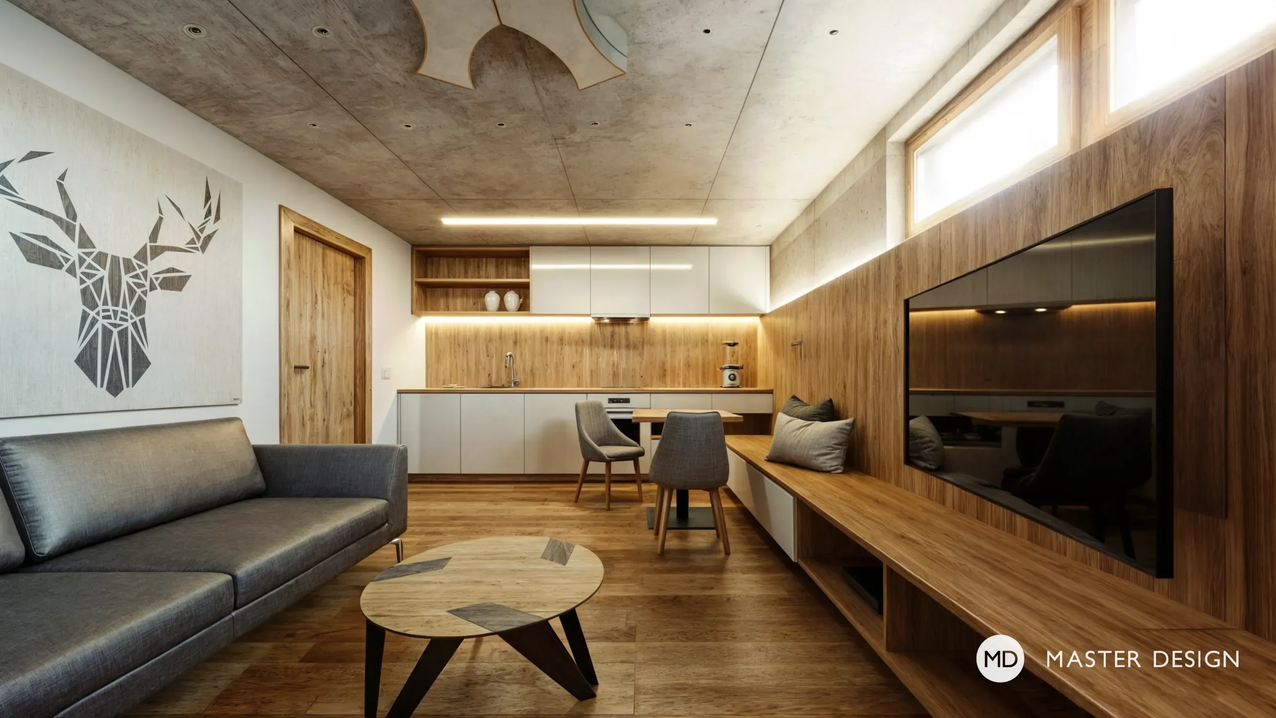Mountain pension interiors with roof apartmentsRakousko Turrach - visualisation8 Mountain pension interiors with roof apartmentsRakousko Turrach - visualisation8
