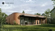 Atrium house with brick facades - Praha Libuš - main visualisation