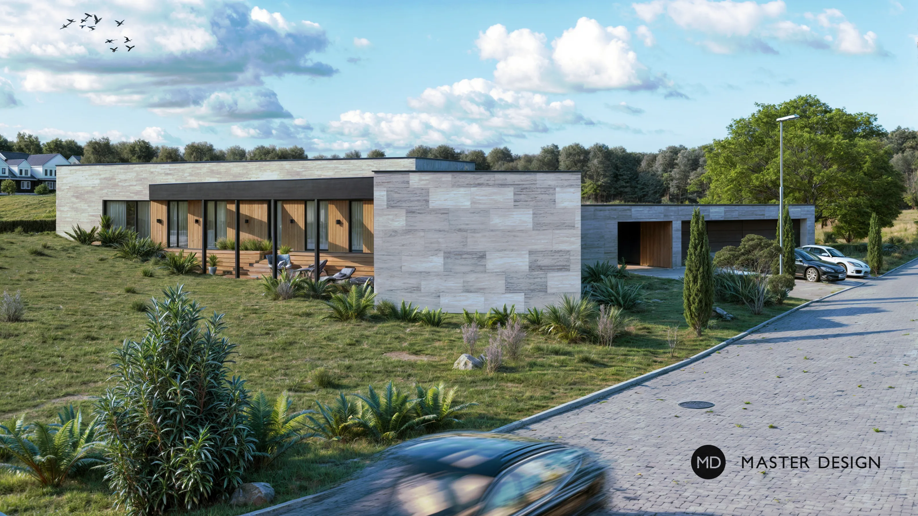 A Bungalow in the Shape of a Three-pointed StarUnhošť - visualisation2 A Bungalow in the Shape of a Three-pointed StarUnhošť - visualisation2