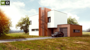 Low energy functionalist villa with roof terrace - Praha - main visualisation