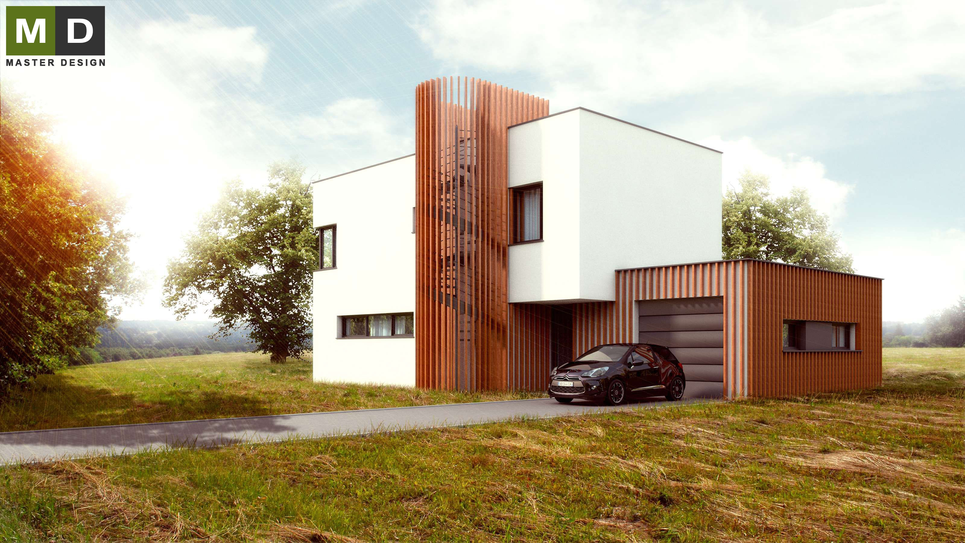 Low energy functionalist villa with roof terrace - Praha