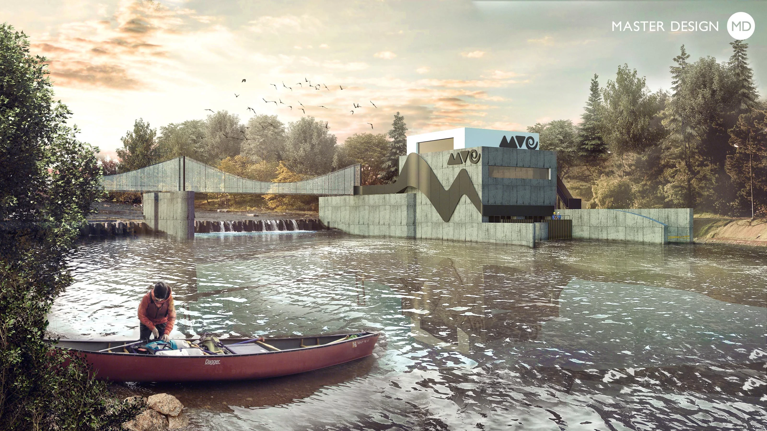 Hydroelectric power station with own water waveDubina - visualisation2 Hydroelectric power station with own water waveDubina - visualisation2
