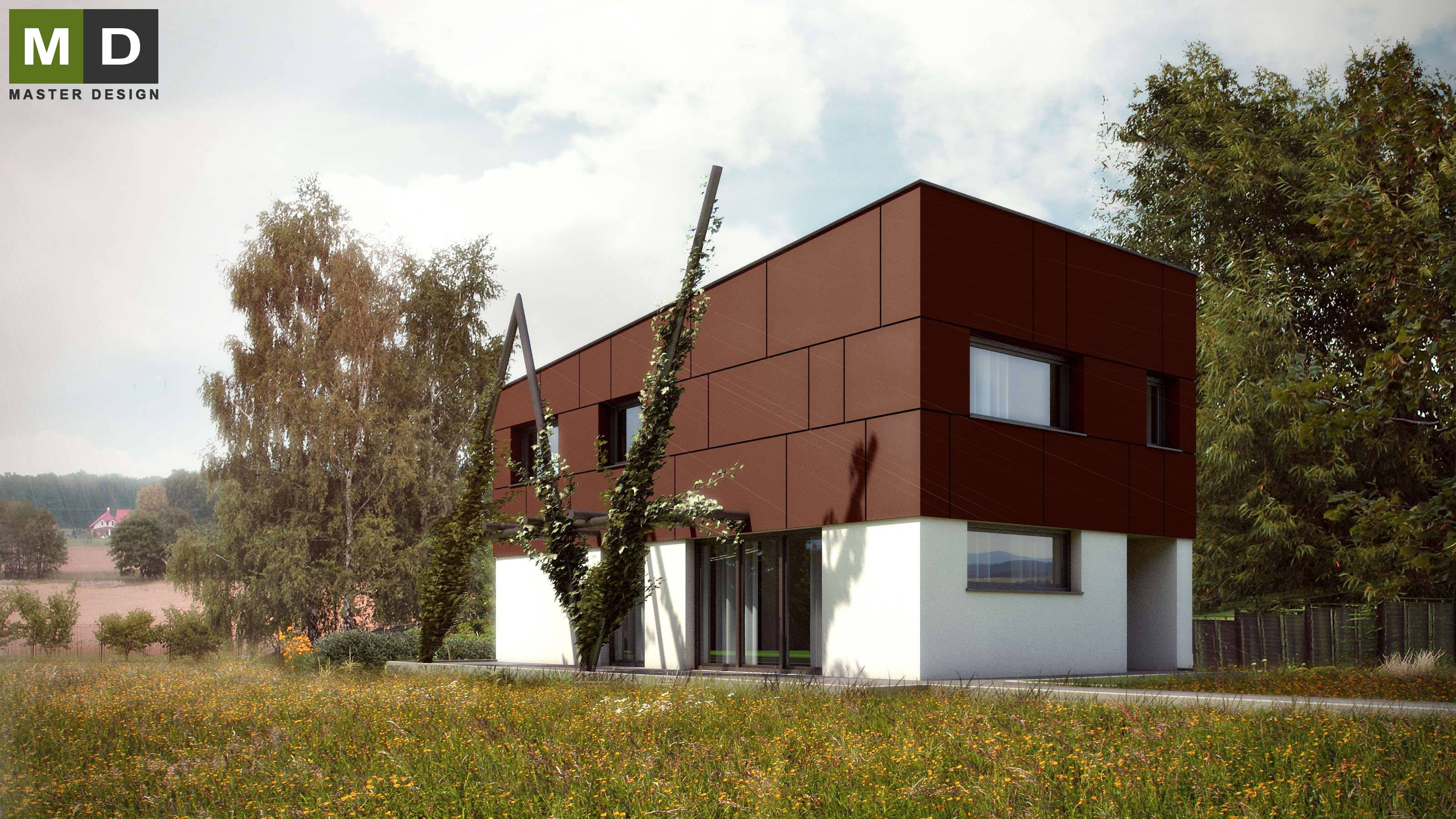 Simple economic house with a shed roof - Komorní Lhotka - main visualisation Simple economic house with a shed roof - Komorní Lhotka - main visualisation