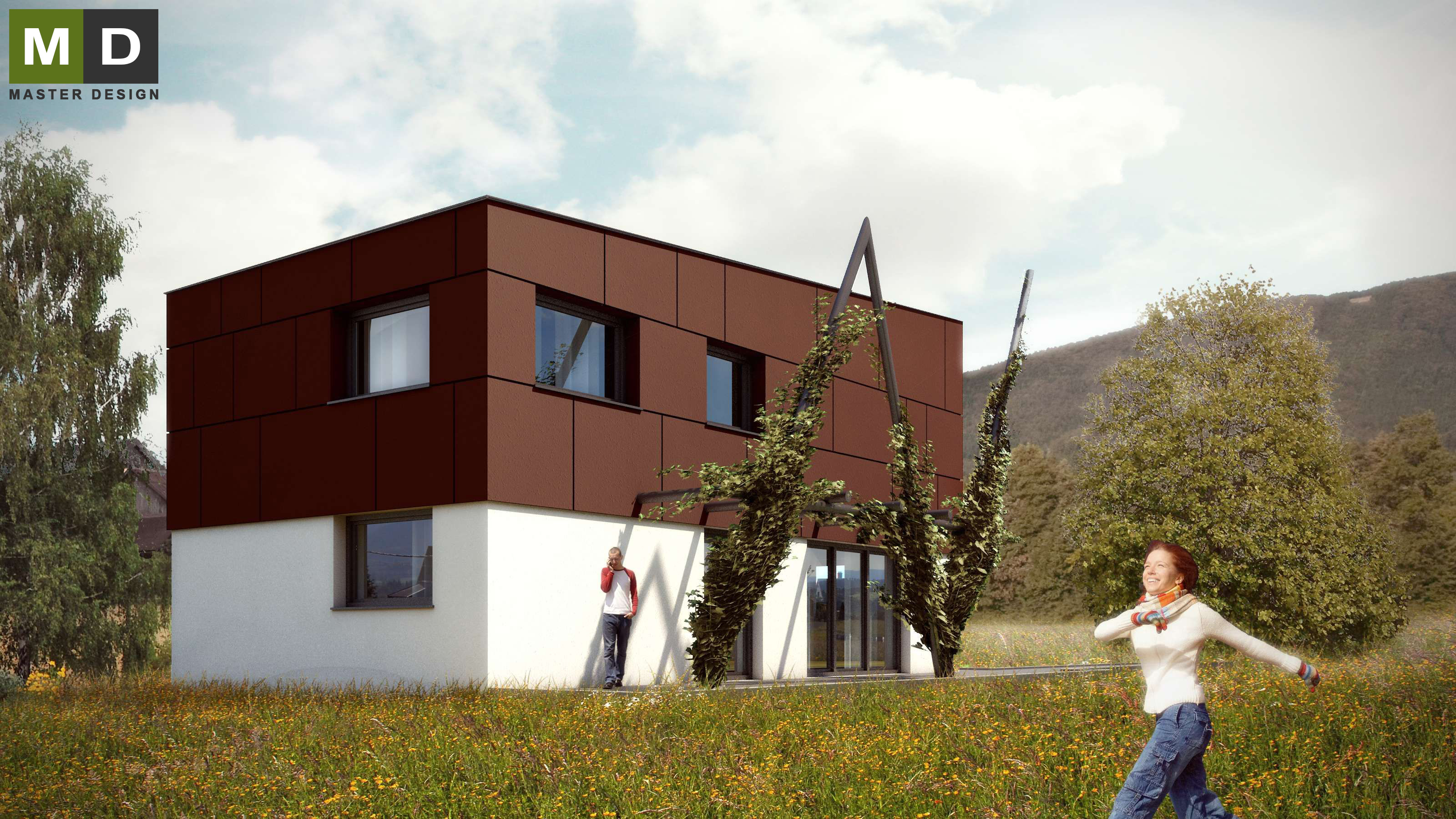 Simple economic house with a shed roofKomorní Lhotka - visualisation2 Simple economic house with a shed roofKomorní Lhotka - visualisation2