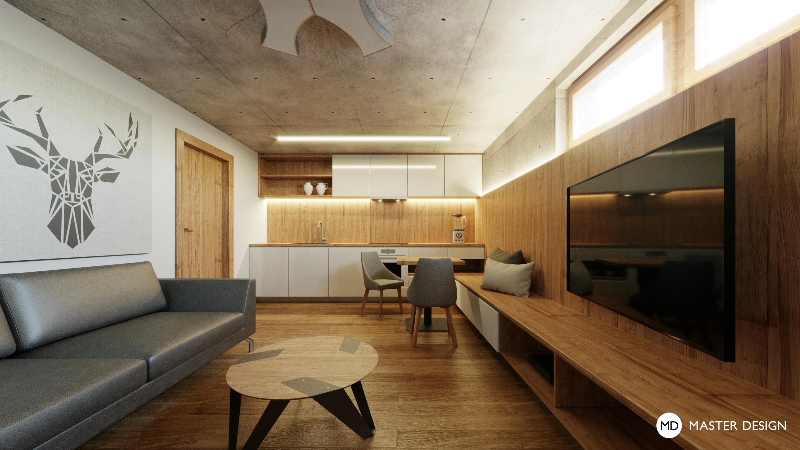 Mountain pension interiors with roof apartmentsAustria Turrach - visualisation8 Mountain pension interiors with roof apartmentsAustria Turrach - visualisation8