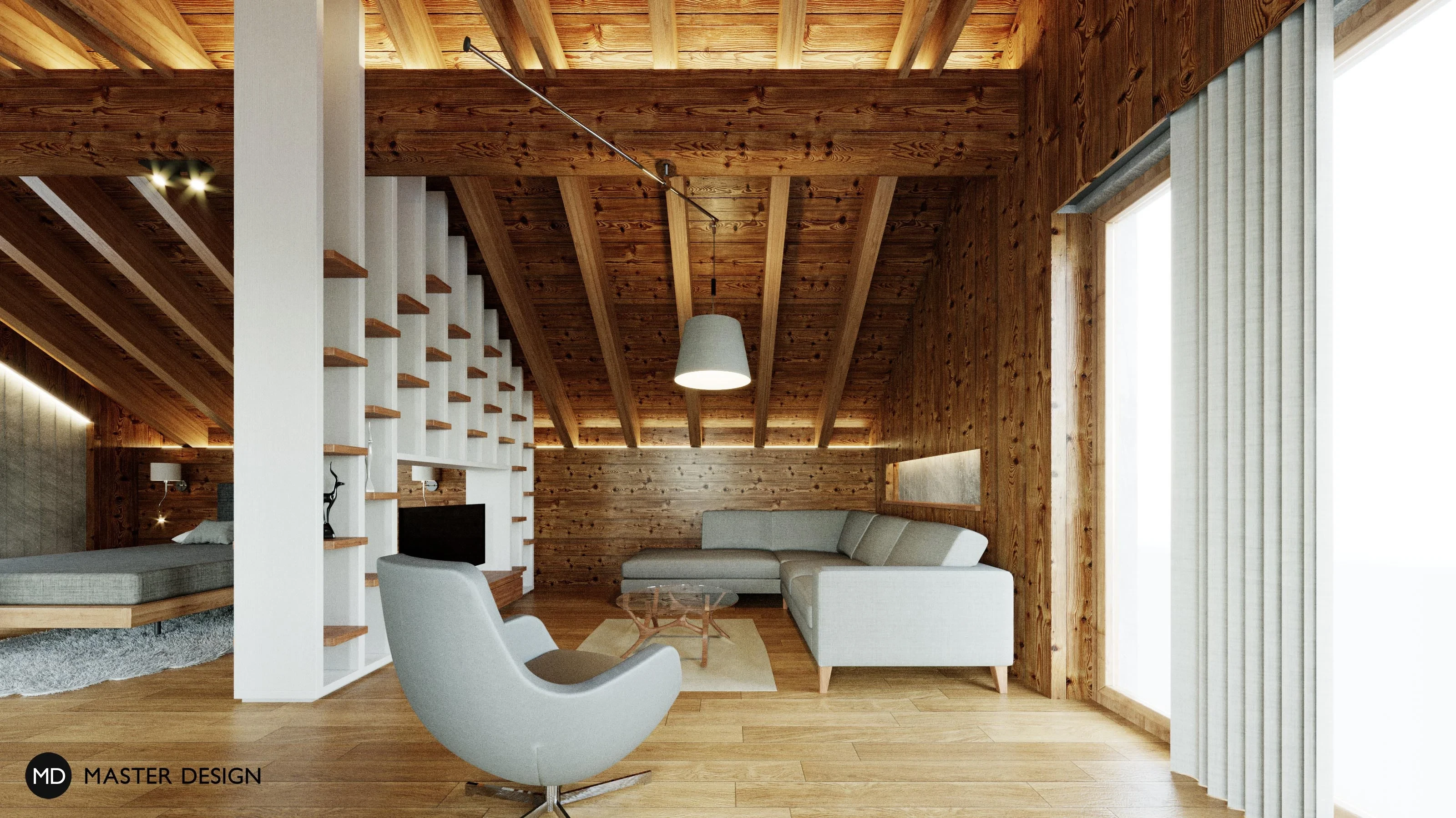 Mountain pension interiors with roof apartmentsAustria Turrach - visualisation10 Mountain pension interiors with roof apartmentsAustria Turrach - visualisation10