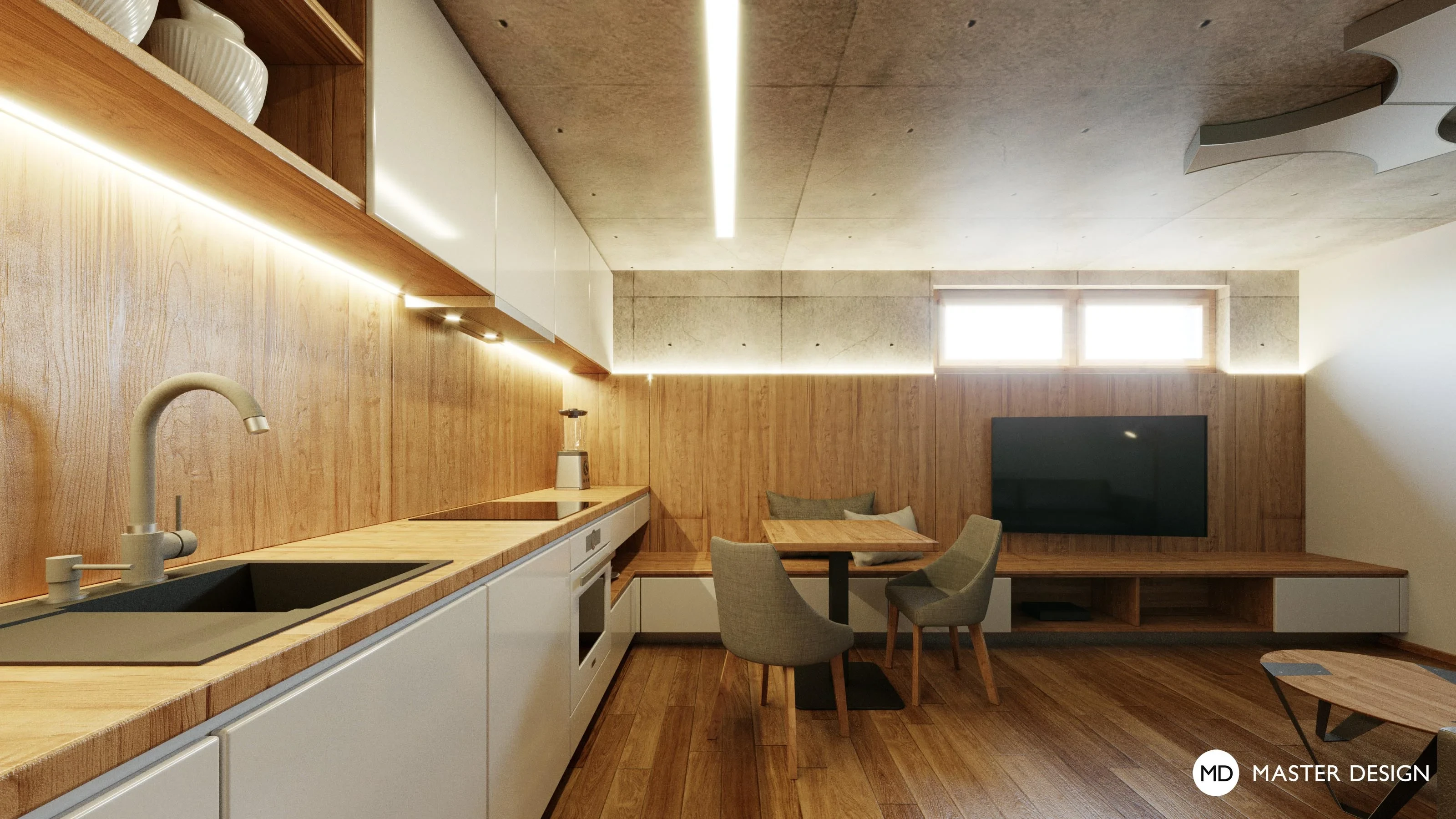 Mountain pension interiors with roof apartmentsAustria Turrach - visualisation12 Mountain pension interiors with roof apartmentsAustria Turrach - visualisation12