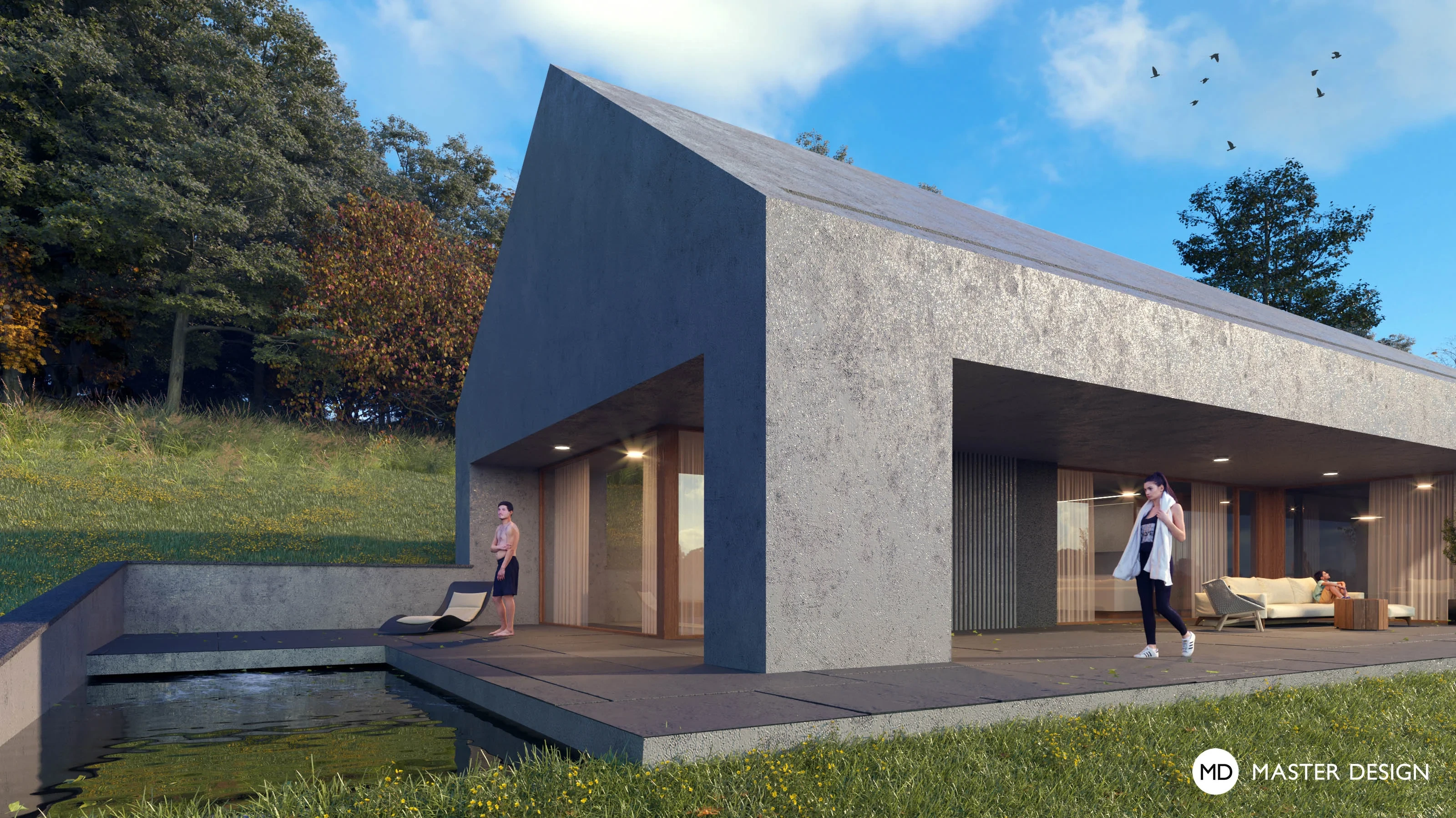 Three-storey Concrete Villa Hidden on a SlopeLibčice - visualisation3 Three-storey Concrete Villa Hidden on a SlopeLibčice - visualisation3