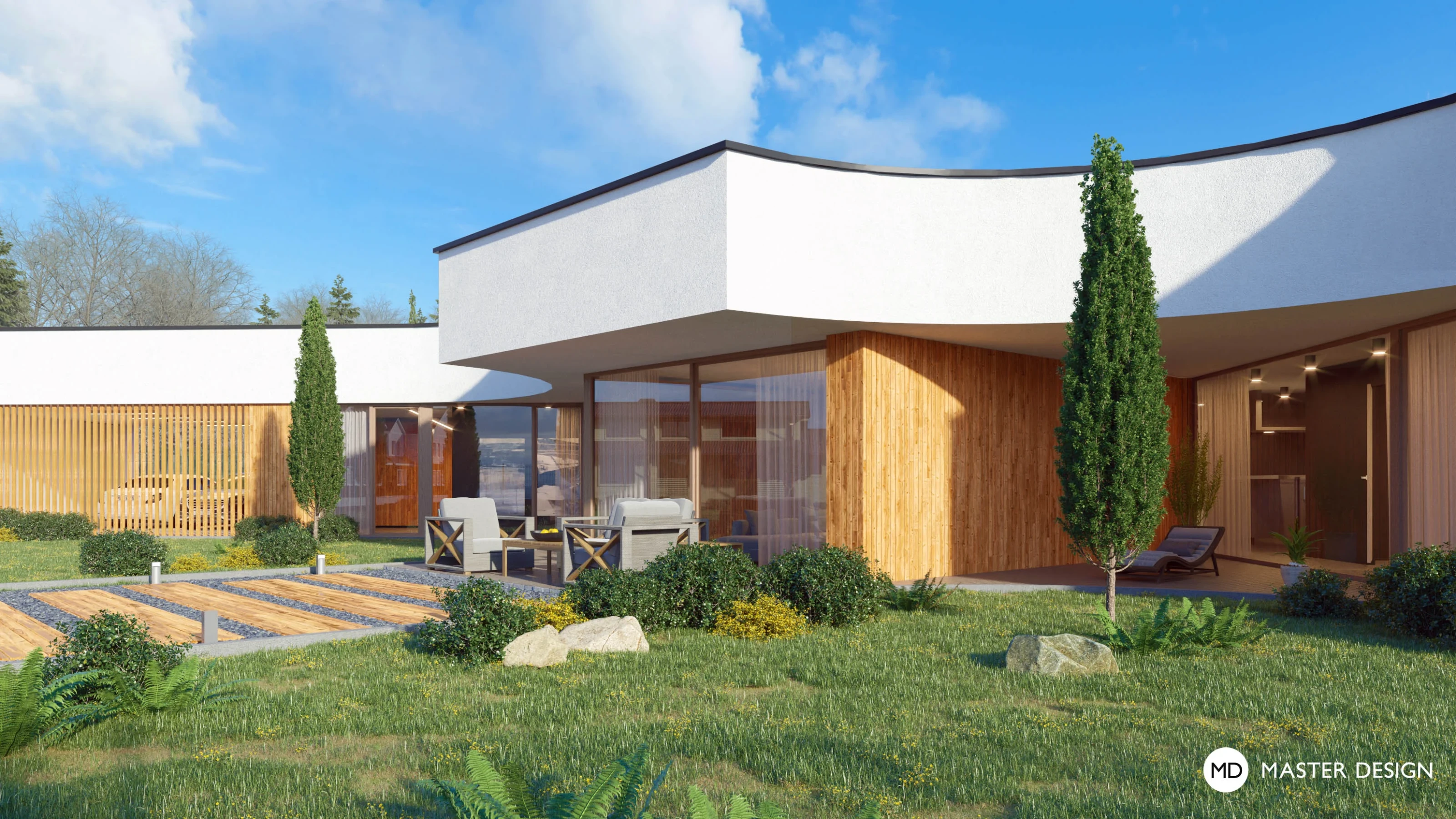 A Bungalow whose Arms Spread around the Garden Like a Fan - Babice - preview