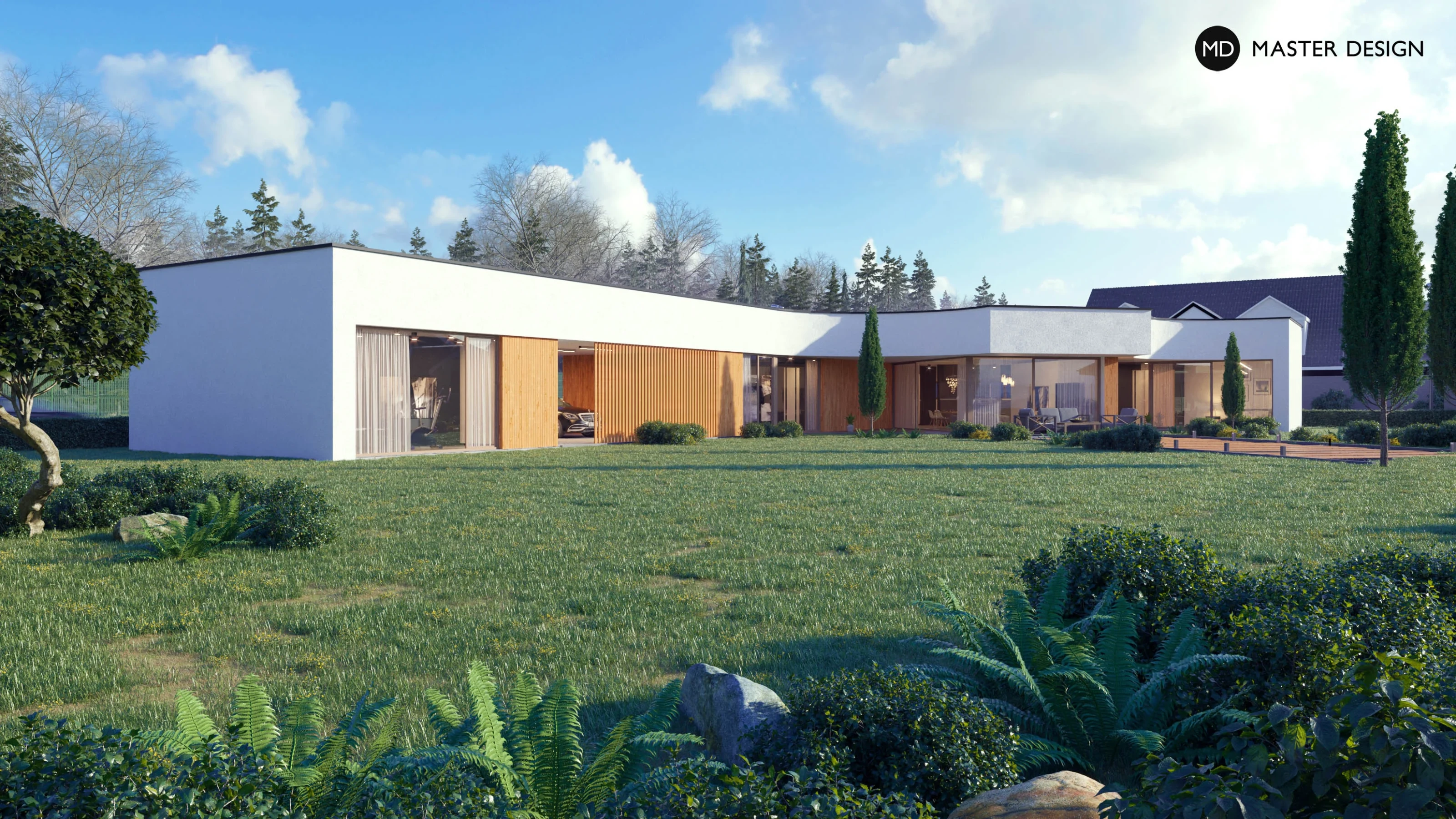 A Bungalow whose Arms Spread around the Garden Like a FanBabice - visualisation3 A Bungalow whose Arms Spread around the Garden Like a FanBabice - visualisation3