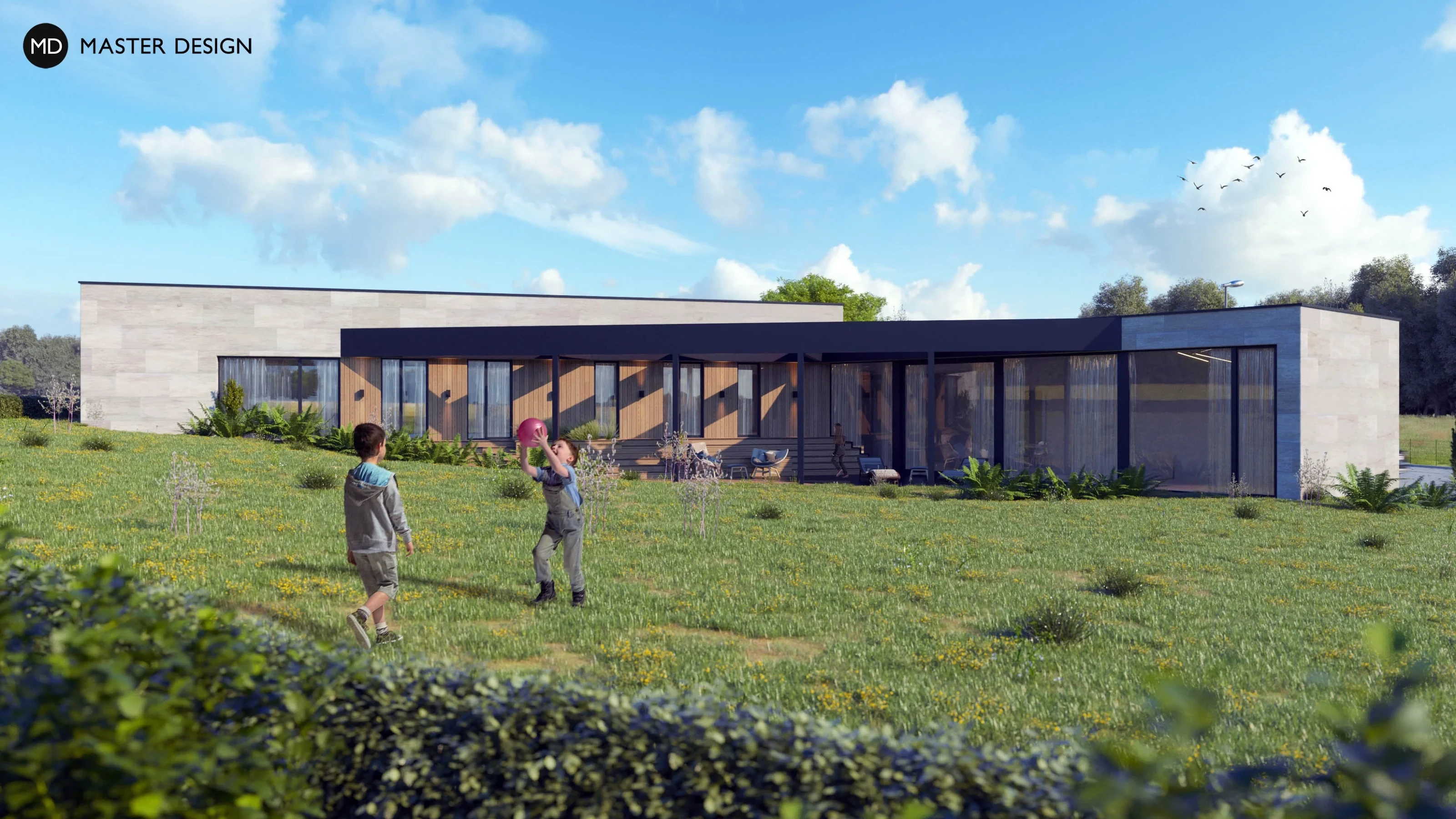 A Bungalow in the Shape of a Three-pointed Star - Unhošť - main visualisation A Bungalow in the Shape of a Three-pointed Star - Unhošť - main visualisation