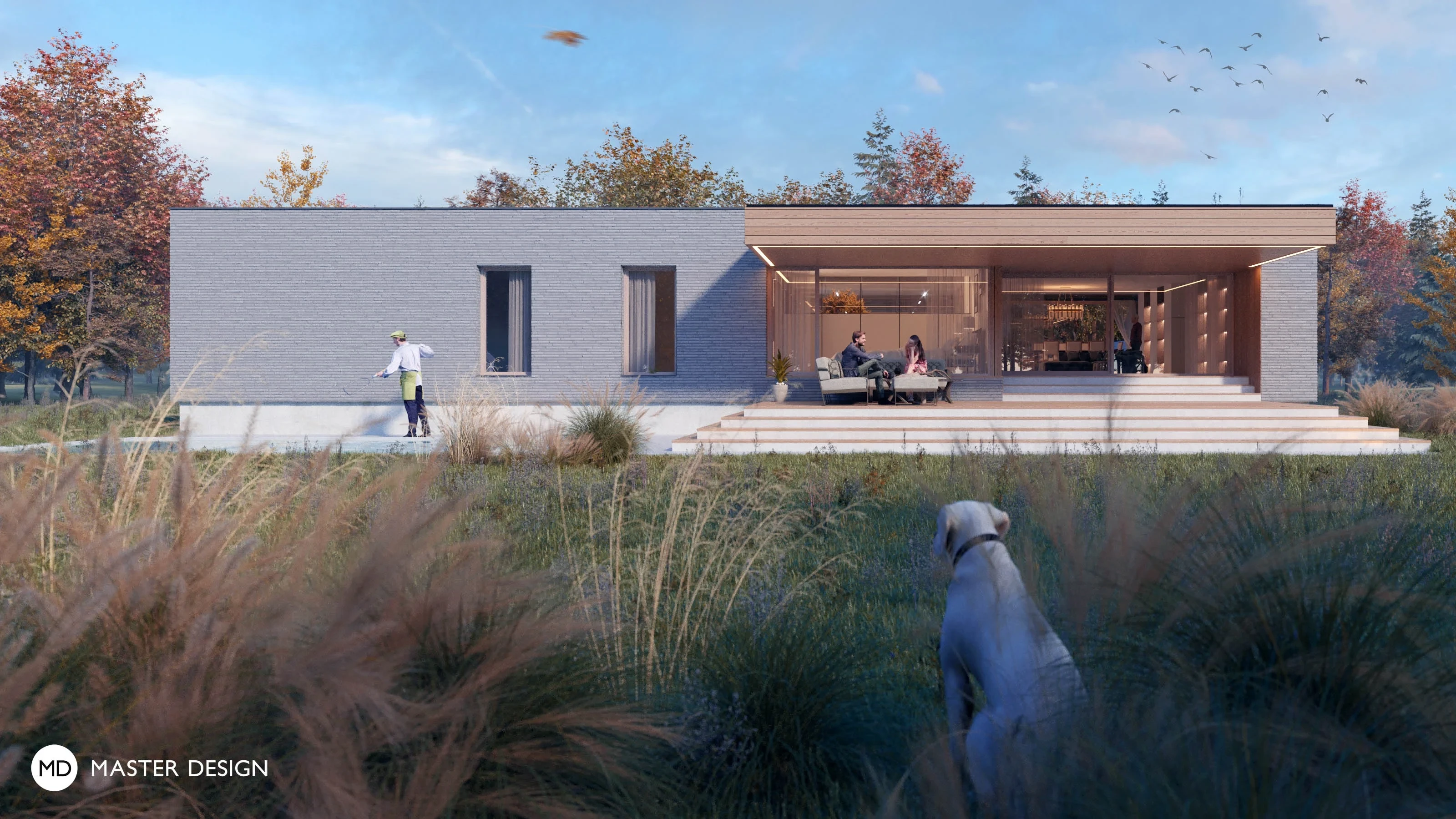 Rekonstrukce bungalovu na moderní přízemní dům s vnitřním atriem - Bradlec