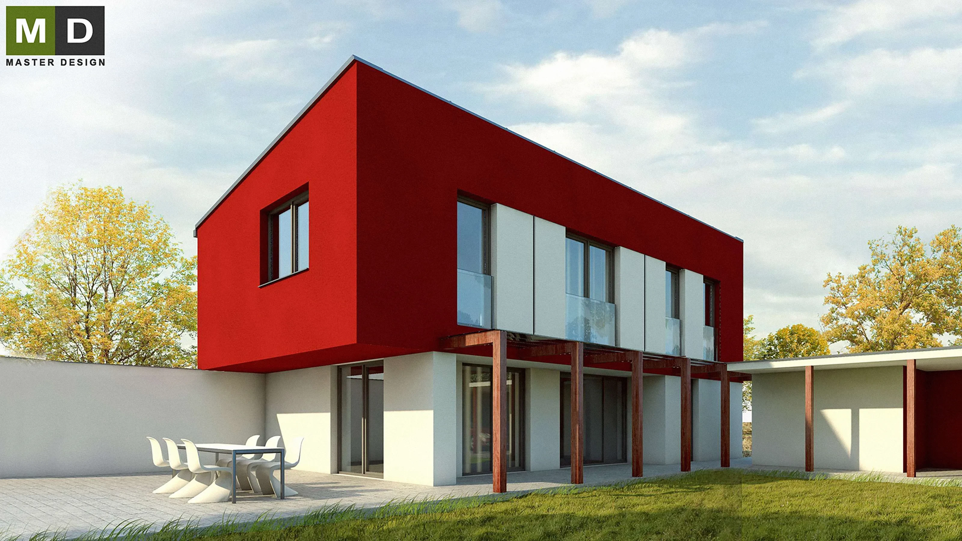 Little economic L-shaped house embracing the attic garden - Ostrava Pustkovec