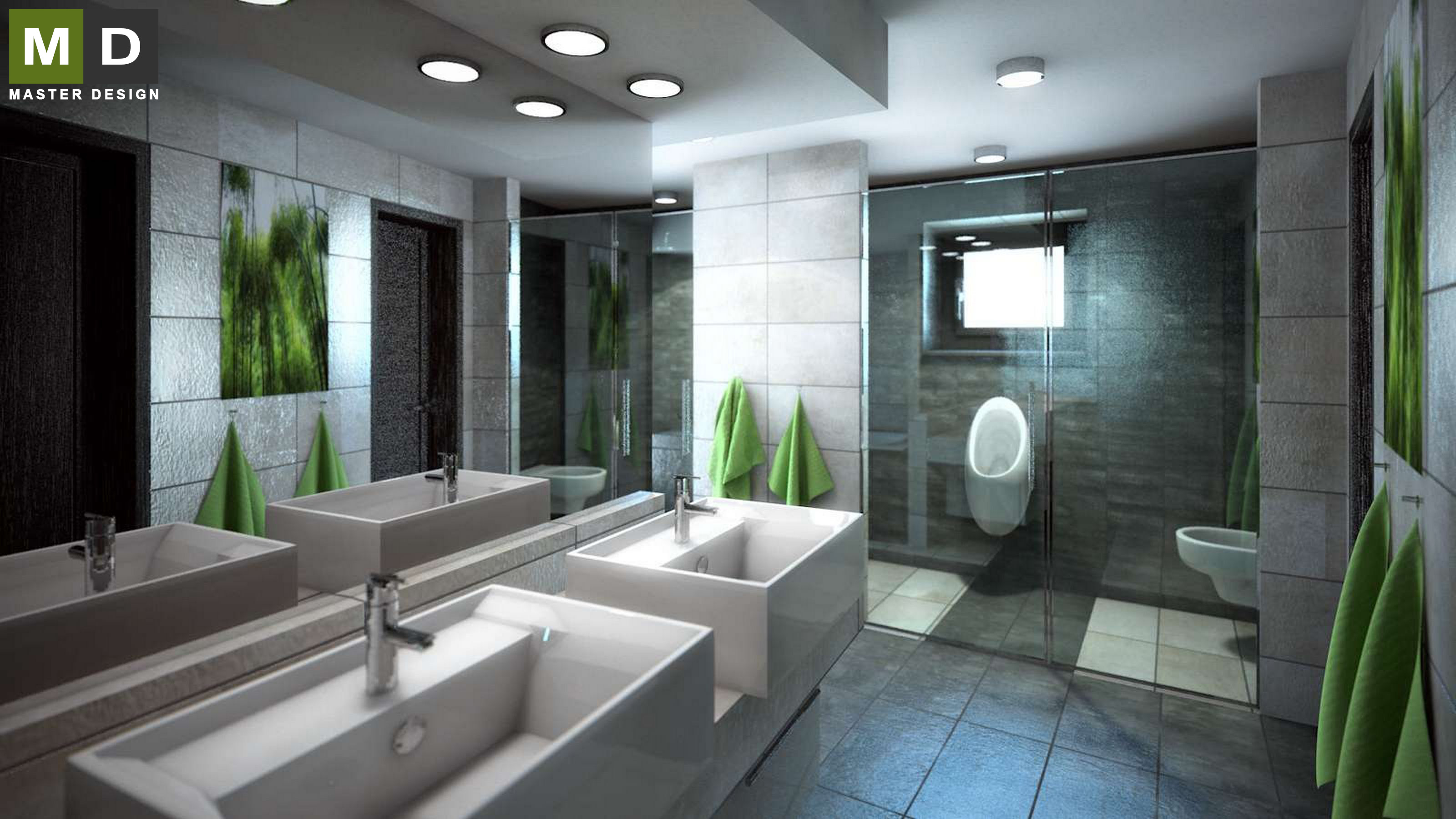 Bath interiors for family home - Pstruží - main visualisation Bath interiors for family home - Pstruží - main visualisation