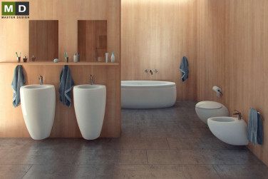 Bathroom interior in minimalist style - Brno - main visualisation