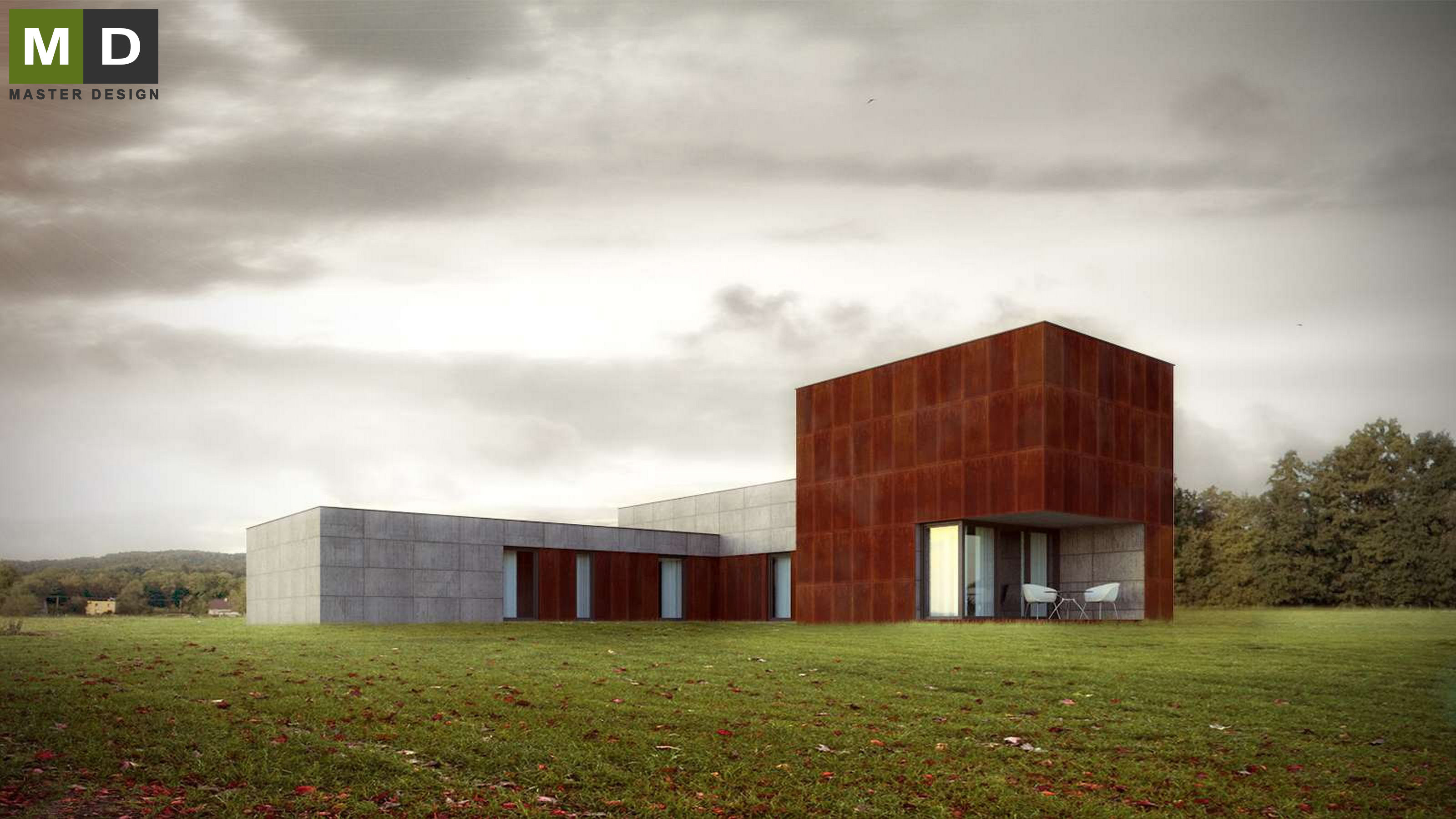 Luxury villa made of concrete and corrugated iron - Plzeň