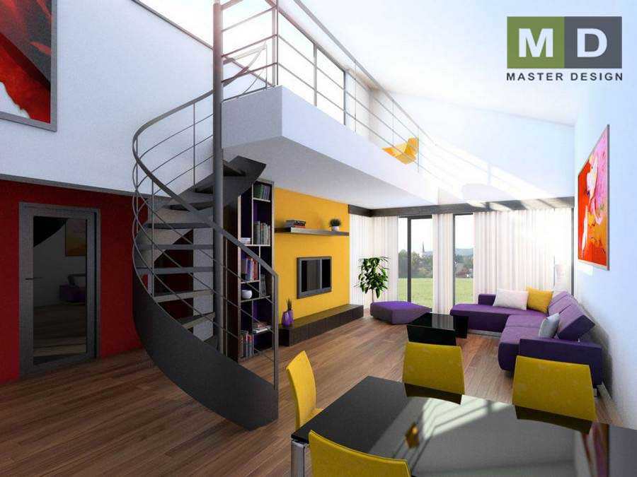 Luxury living room with bunk galleries - Developer from Switzerland - main visualisation Luxury living room with bunk galleries - Developer from Switzerland - main visualisation
