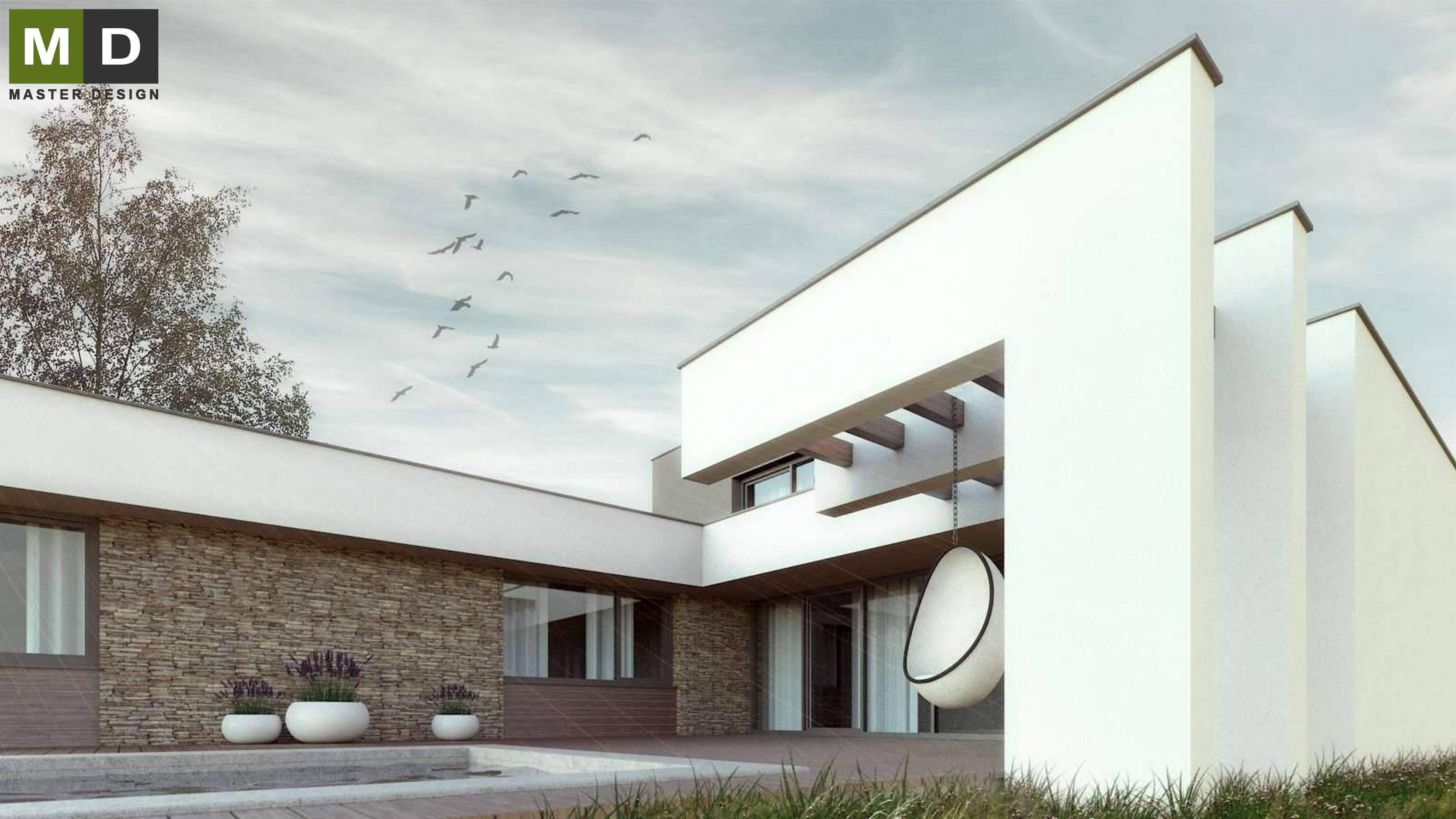 Luxury low energy bungalow with a flat roof - Osnice