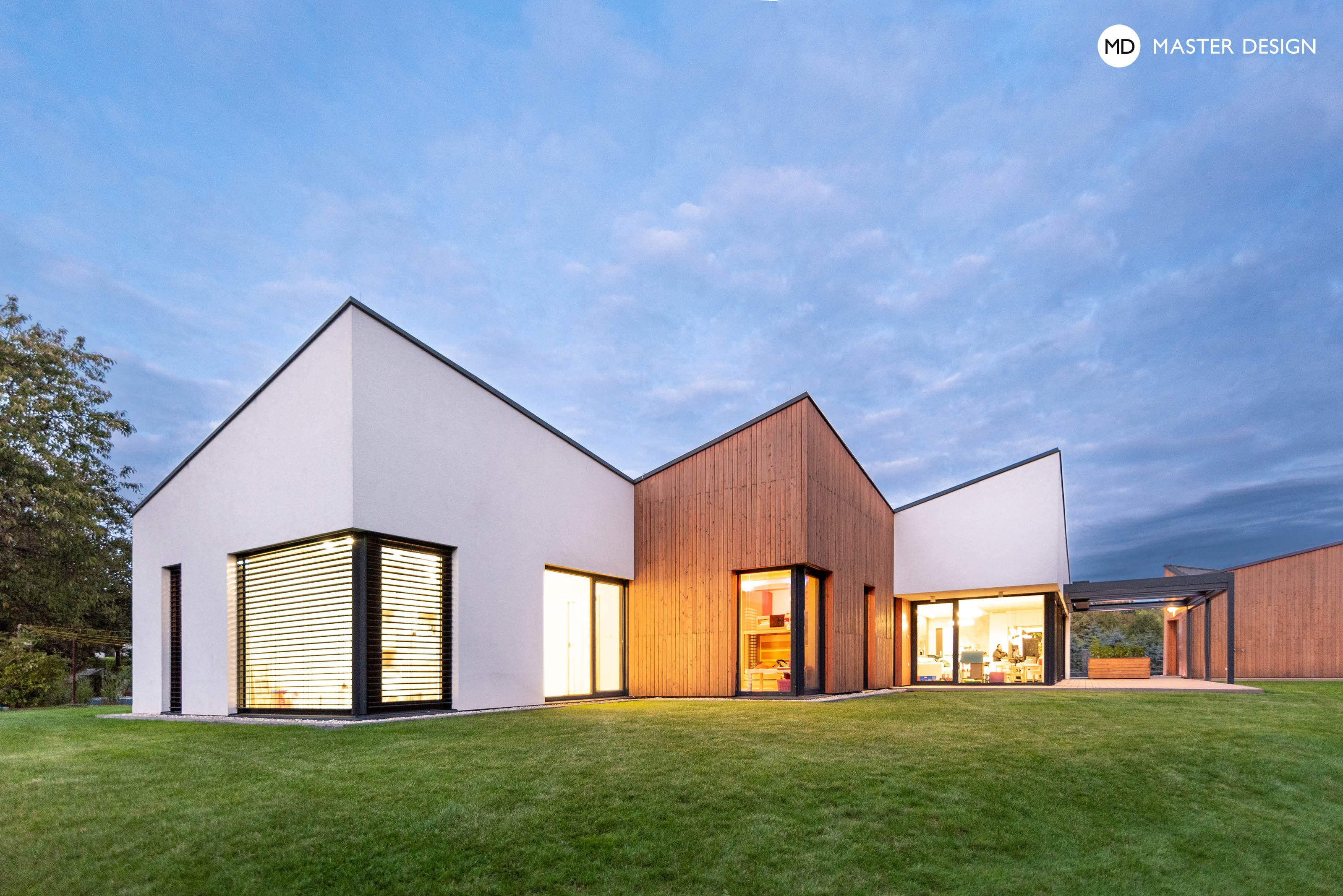 Bungalow by Forest with Wooden Cladding of the Facades - Krmelín - main visualisation Bungalow by Forest with Wooden Cladding of the Facades - Krmelín - main visualisation