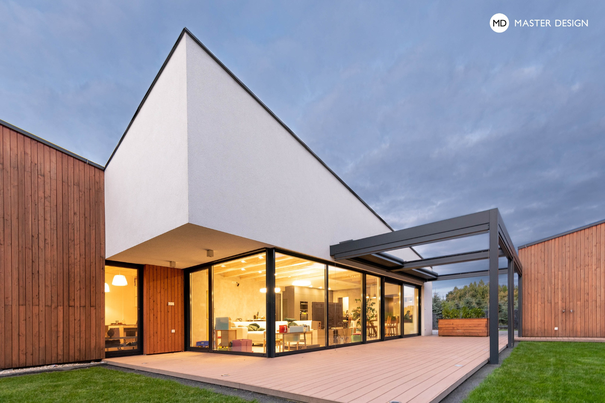 Bungalow by Forest with Wooden Cladding of the Facades - Krmelín - visualisation 2 Bungalow by Forest with Wooden Cladding of the Facades - Krmelín - visualisation 2