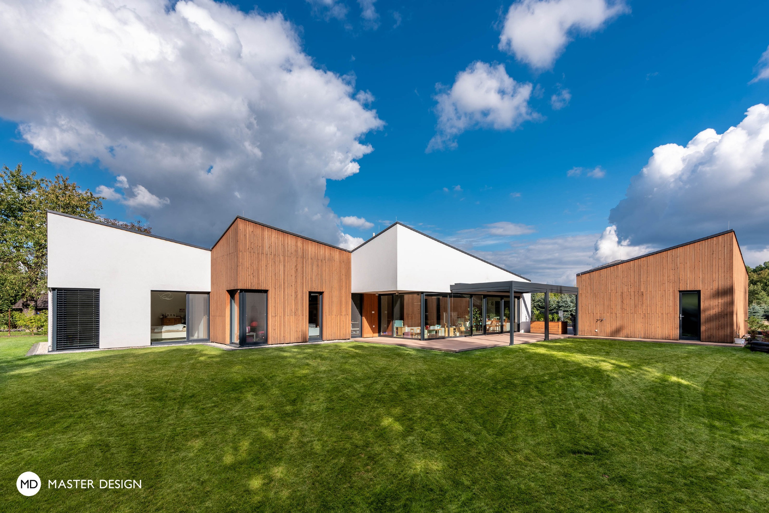 Bungalow by Forest with Wooden Cladding of the Facades - Krmelín - visualisation 4 Bungalow by Forest with Wooden Cladding of the Facades - Krmelín - visualisation 4