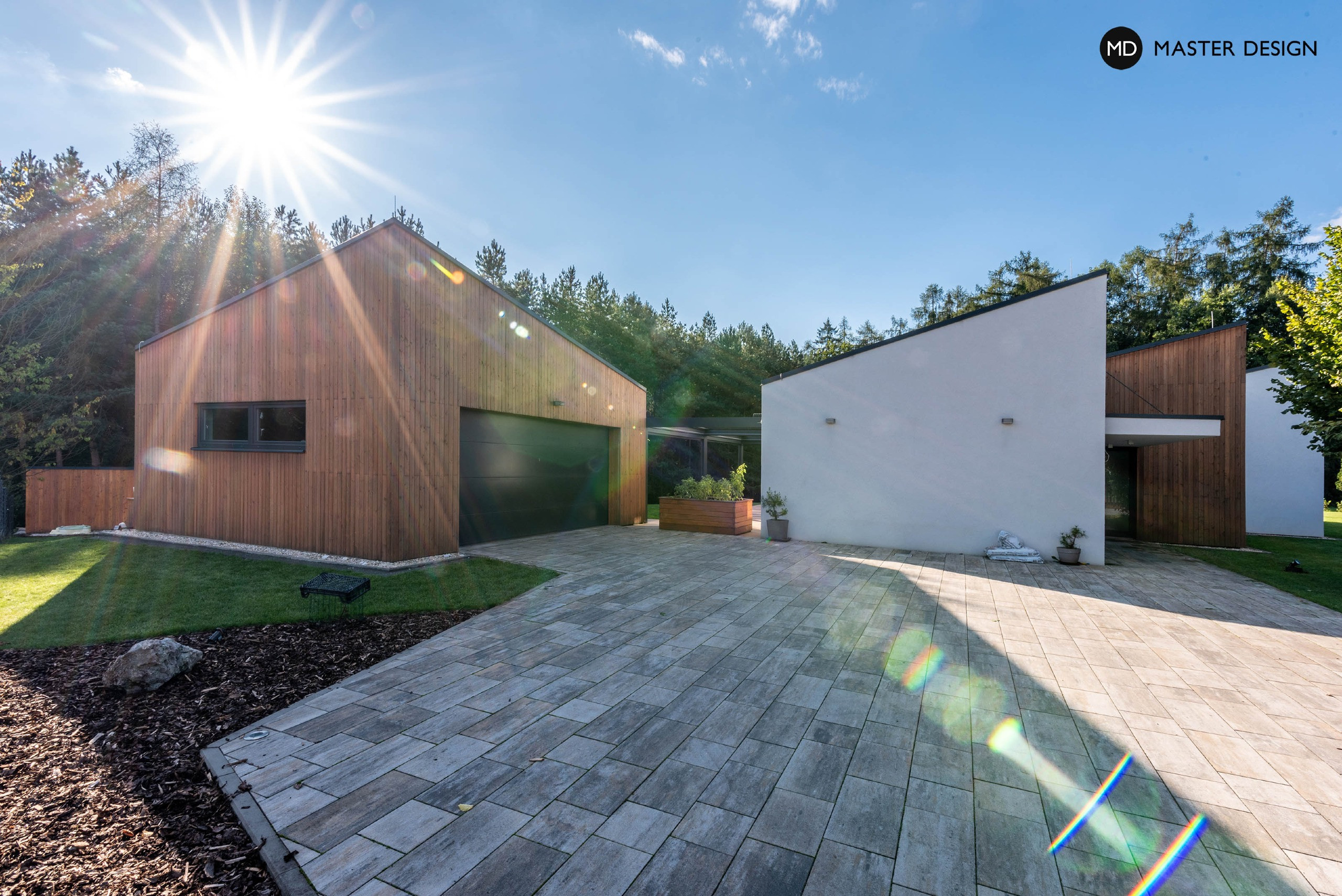 Bungalow by Forest with Wooden Cladding of the Facades - Krmelín - visualisation 5 Bungalow by Forest with Wooden Cladding of the Facades - Krmelín - visualisation 5