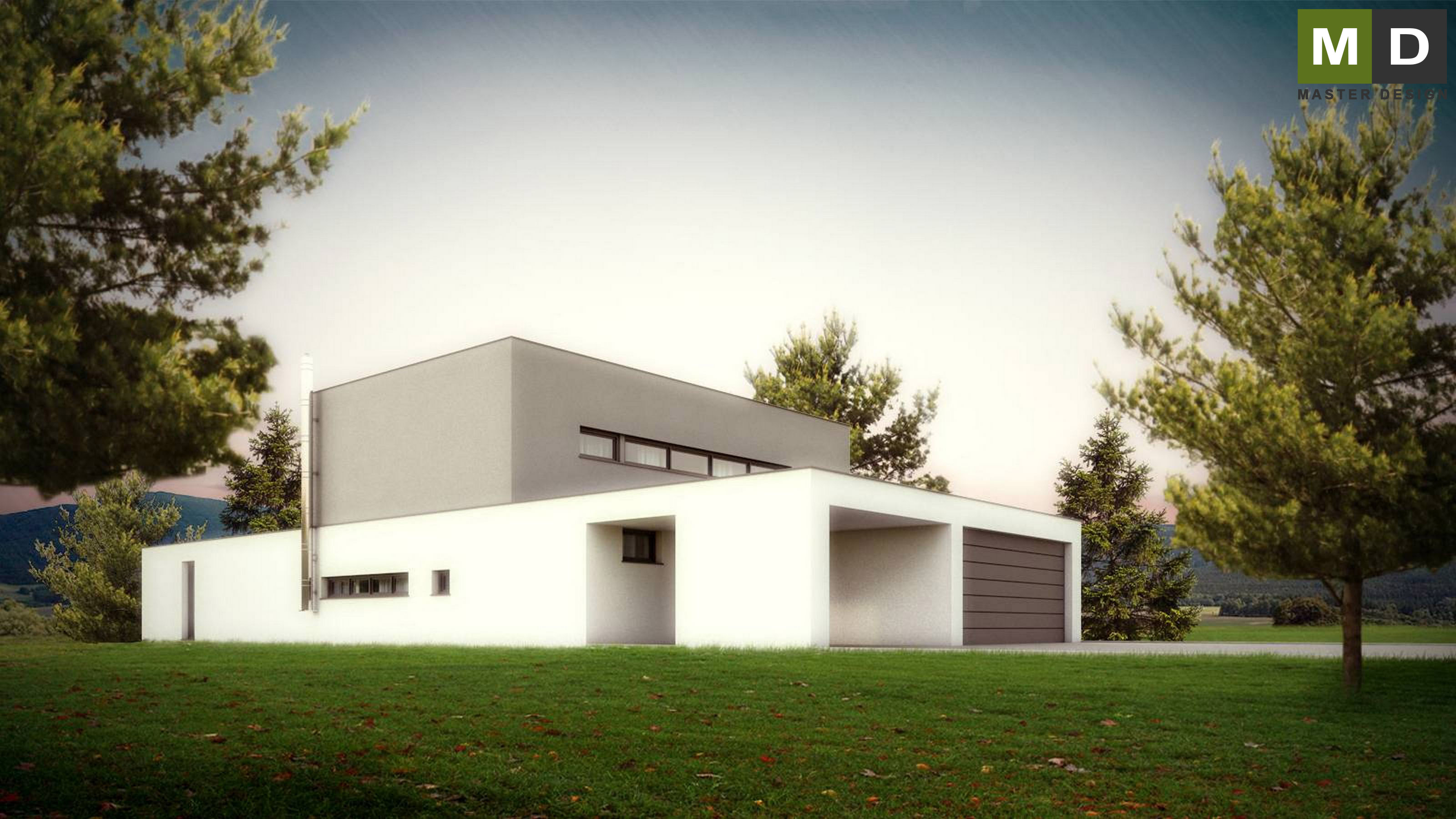 Luxusní nízkoenergetický dům do L se zelenou střechou - Zlín - Vizualizace 2