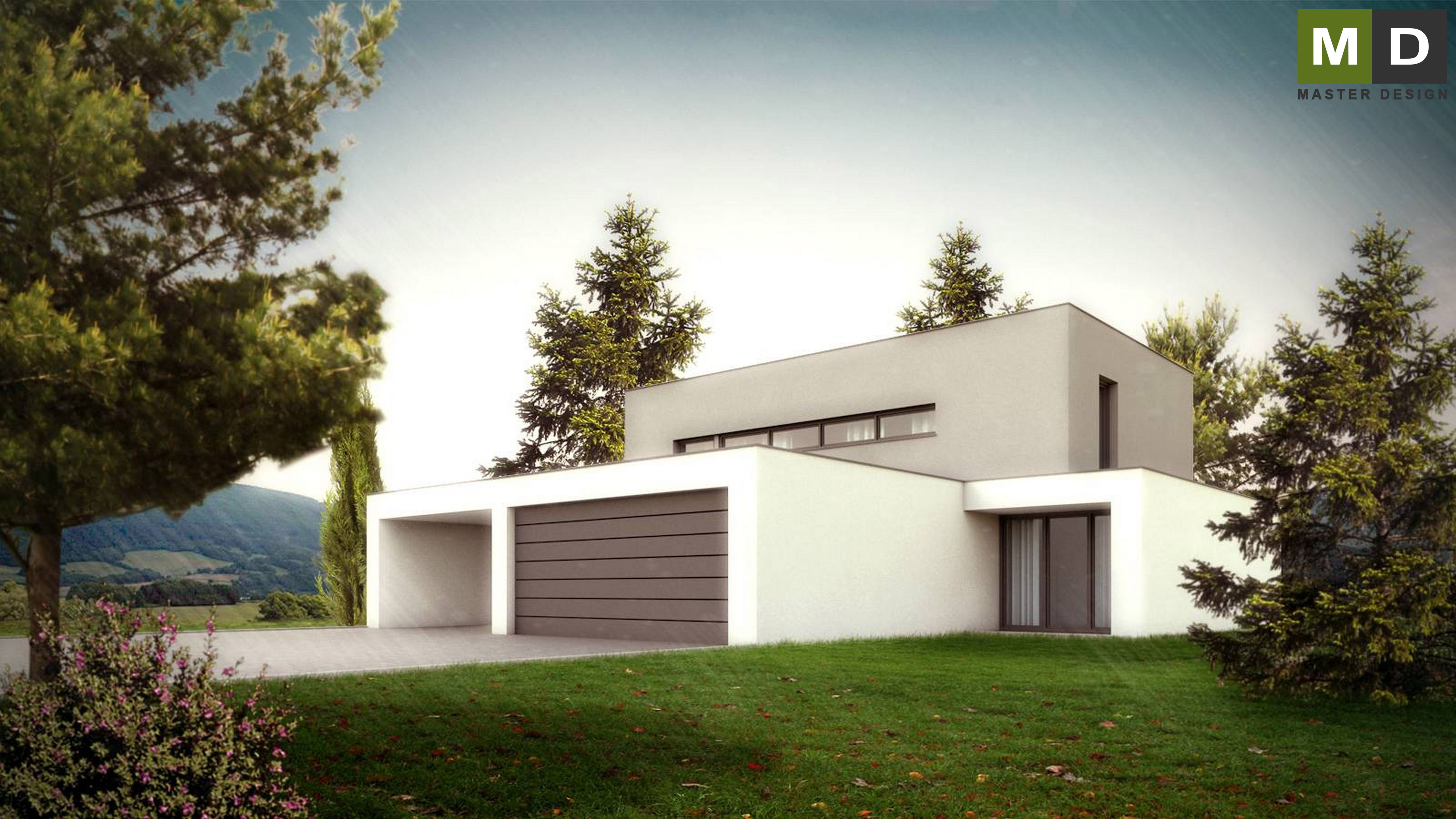 Luxusní nízkoenergetický dům do L se zelenou střechou - Zlín - Vizualizace 3