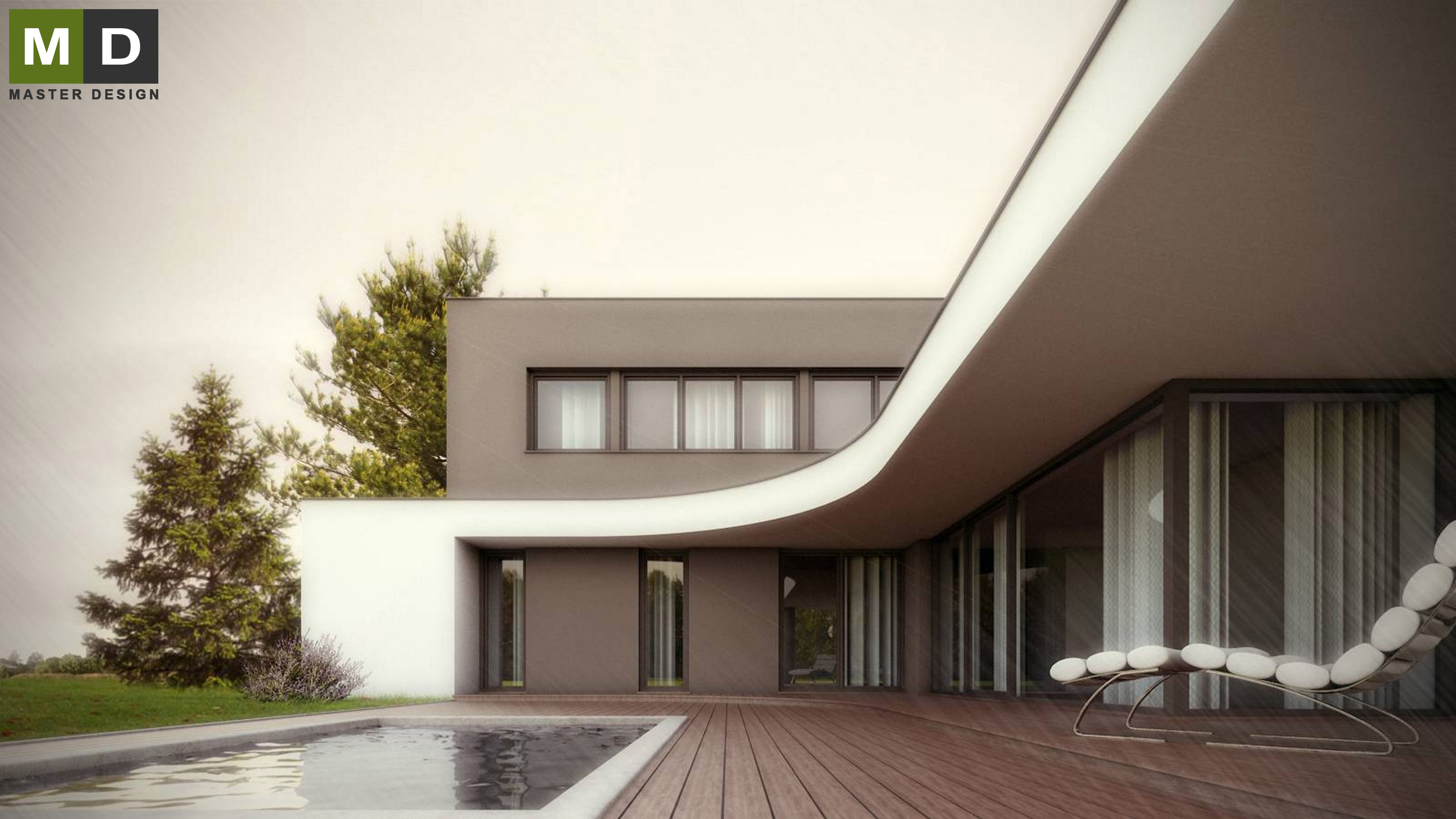Luxusní nízkoenergetický dům do L se zelenou střechou - Zlín - Vizualizace 4