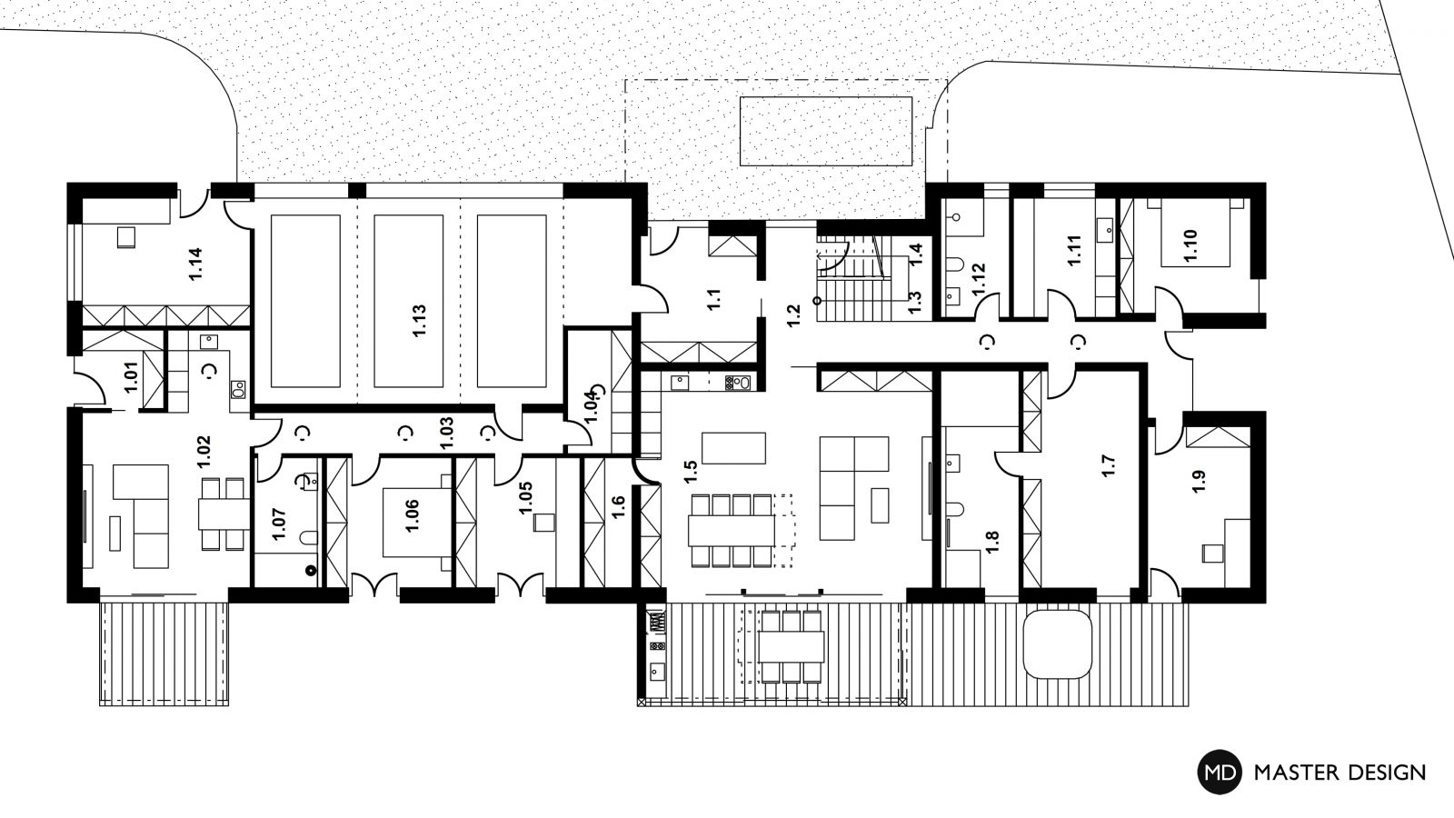 Luxusní příměstská vila s venkovní kuchyní - Horní Počernice - Vizualizace 3